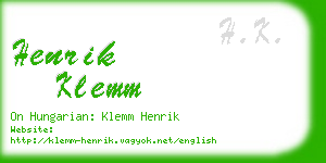 henrik klemm business card